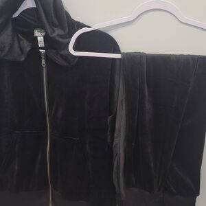 Feline Black Plush Jogger Set